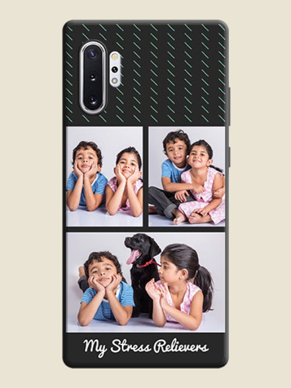 Custom Cross Dotted Pattern with 2 Image Holder  on Personalised Space Black Soft Matte Cases - Galaxy Note 10 Plus
