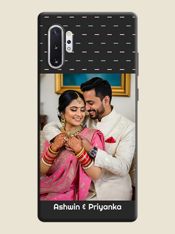 Custom Line Pattern Design with Text on Space Black Custom Soft Matte Phone Back Cover - Galaxy Note 10 Plus