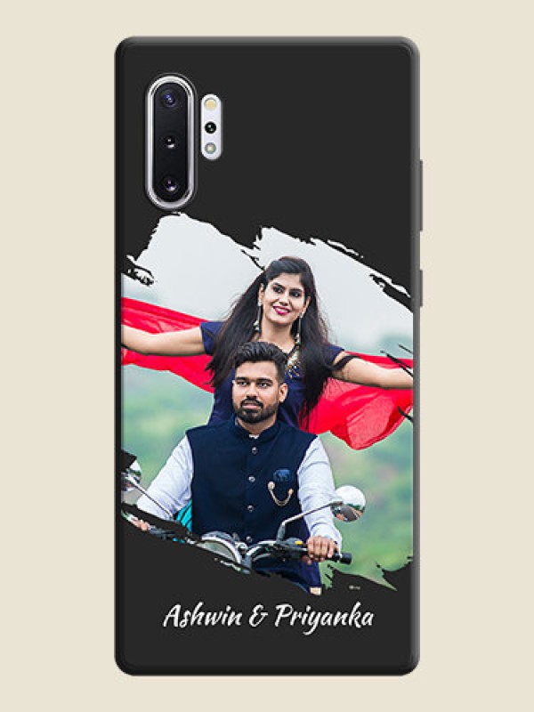 Custom Grunge Brush Strokes - Photo on Space Black Soft Matte Back Cover - Galaxy Note 10 Plus