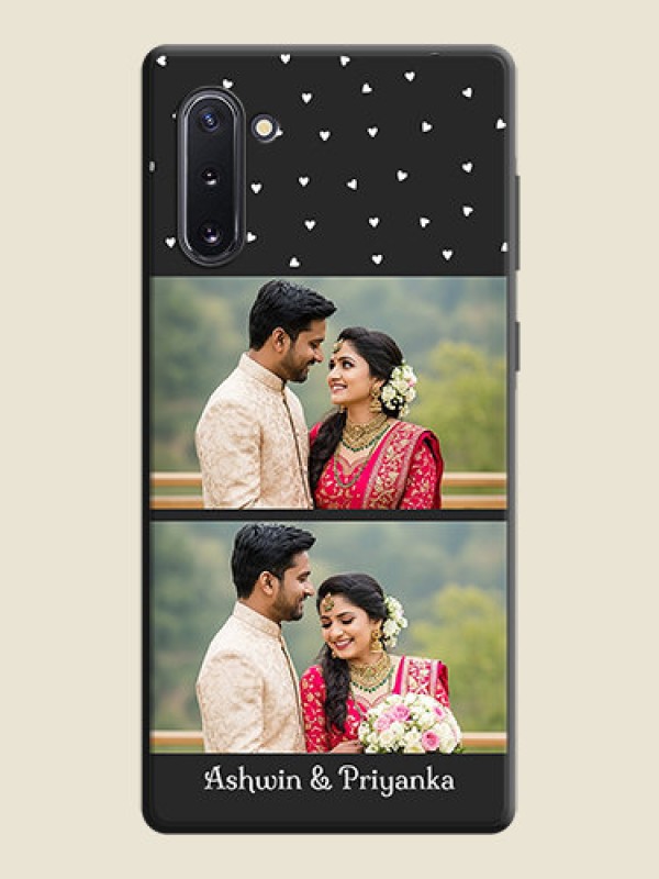 Custom Miniature Love Symbols with Name on Space Black Custom Soft Matte Back Cover - Galaxy Note 10