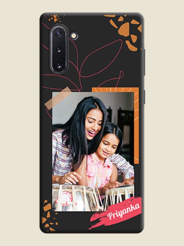 Custom Orange Photo Frame on Space Black Custom Soft Matte Phone Back Cover - Galaxy Note 10