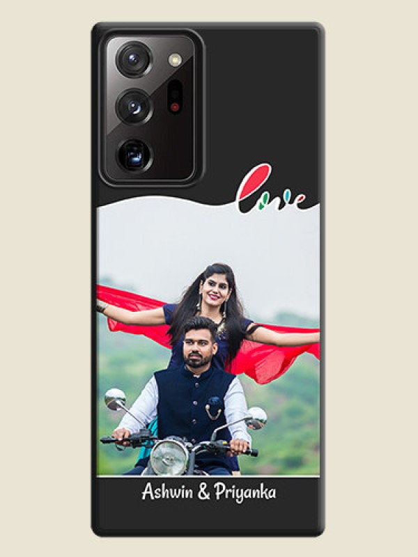 Custom Fall in Love Pattern with Picture - Photo on Space Black Soft Matte Mobile Case - Galaxy Note 20 Ultra