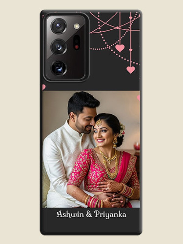 Custom Pink Love Hangings with Text on Space Black Custom Soft Matte Back Cover - Galaxy Note 20 Ultra