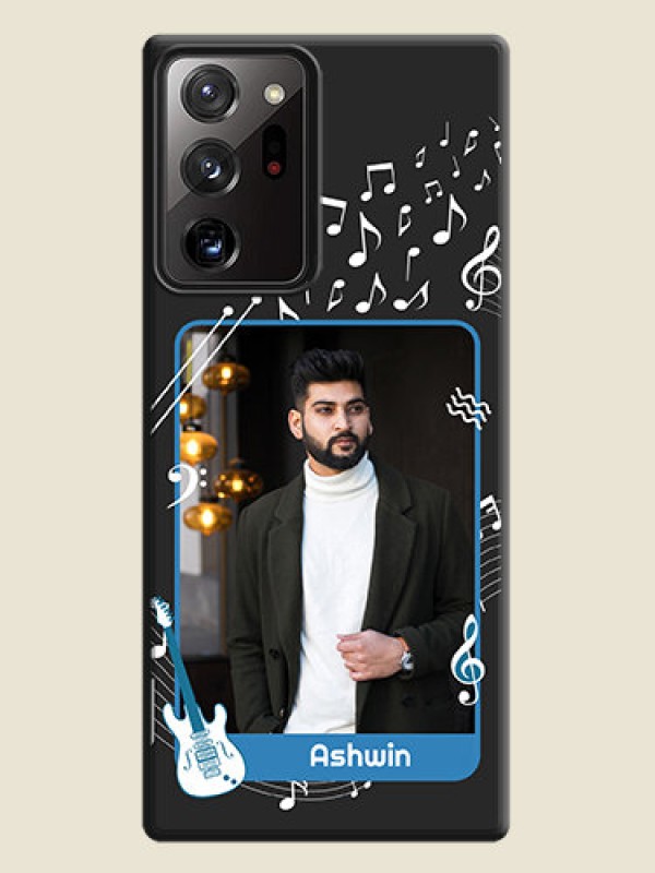 Custom Musical Theme Design with Text - Photo on Space Black Soft Matte Mobile Case - Galaxy Note 20 Ultra