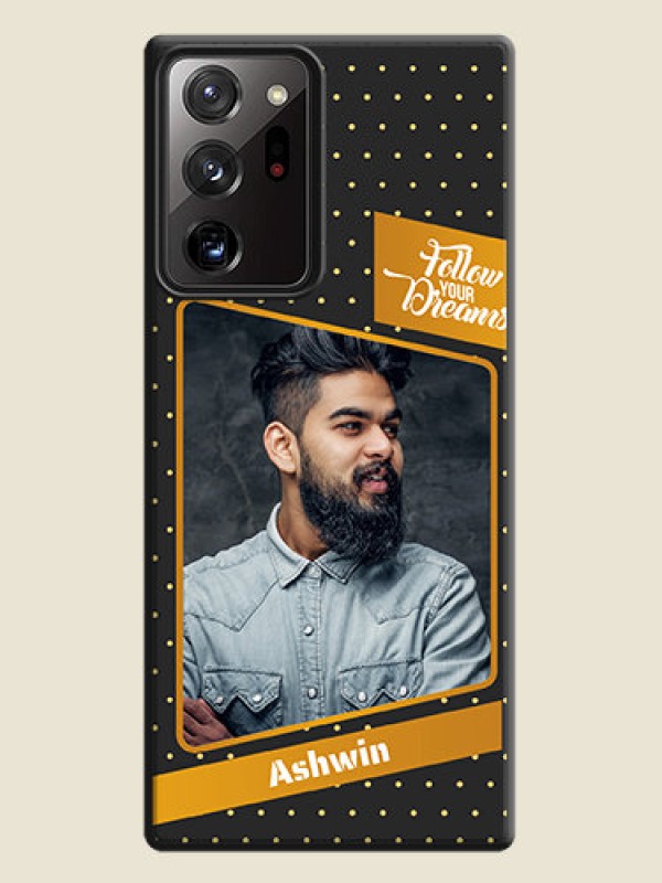 Custom Follow Your Dreams with White Dots on Space Black Custom Soft Matte Phone Cases - Galaxy Note 20 Ultra
