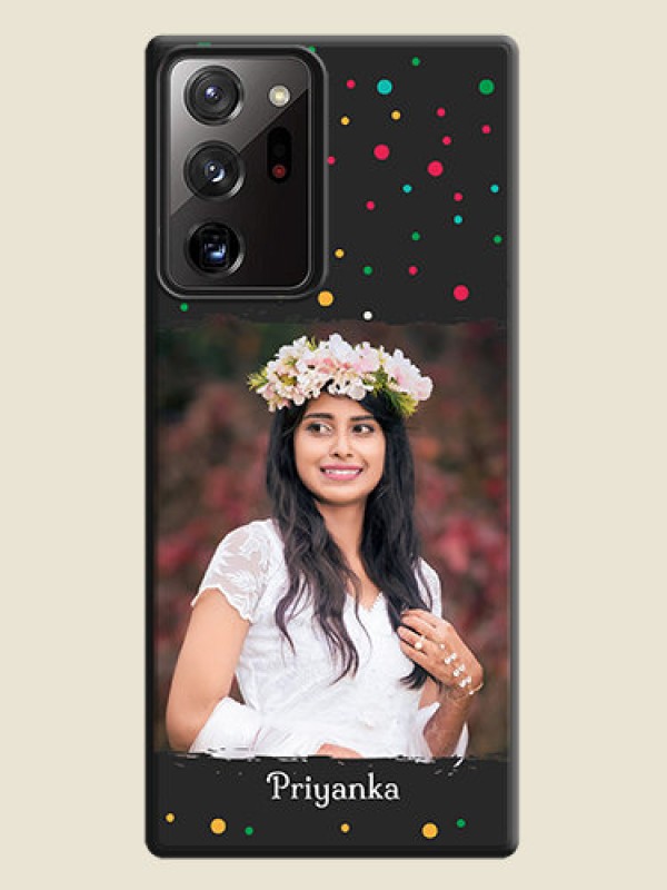 Custom Multicolor Dotted Pattern with Text on Space Black Custom Soft Matte Phone Back Cover - Galaxy Note 20 Ultra