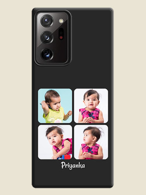 Custom Floral Art with 6 Image Holder - Photo on Space Black Soft Matte Mobile Case - Galaxy Note 20 Ultra