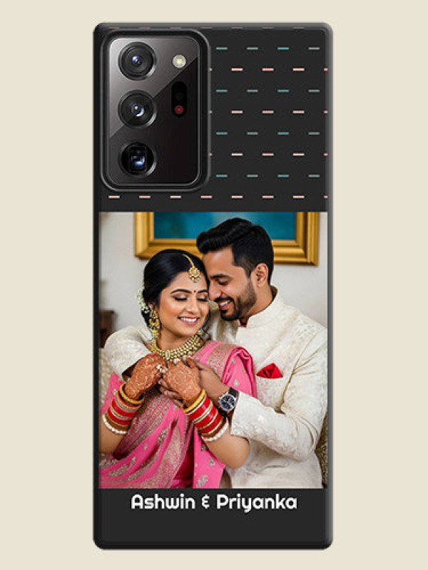 Custom Line Pattern Design with Text on Space Black Custom Soft Matte Phone Back Cover - Galaxy Note 20 Ultra