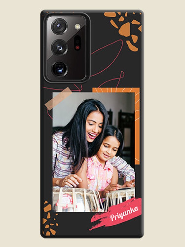 Custom Orange Photo Frame on Space Black Custom Soft Matte Phone Back Cover - Galaxy Note 20 Ultra