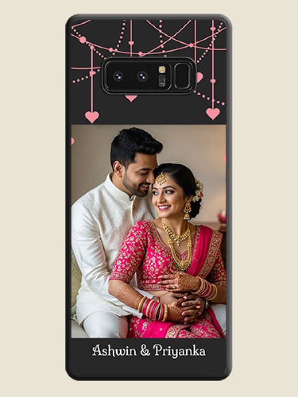 Custom Pink Love Hangings with Text on Space Black Custom Soft Matte Back Cover - Galaxy Note 8