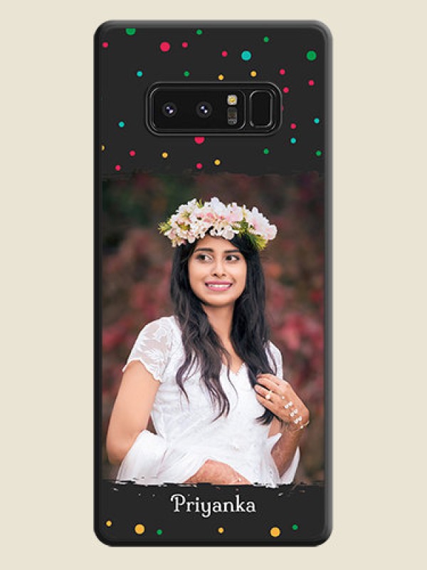 Custom Multicolor Dotted Pattern with Text on Space Black Custom Soft Matte Phone Back Cover - Galaxy Note 8