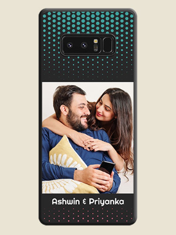 Custom Faded Dots with Grunge Photo Frame and Text on Space Black Custom Soft Matte Phone Cases - Galaxy Note 8