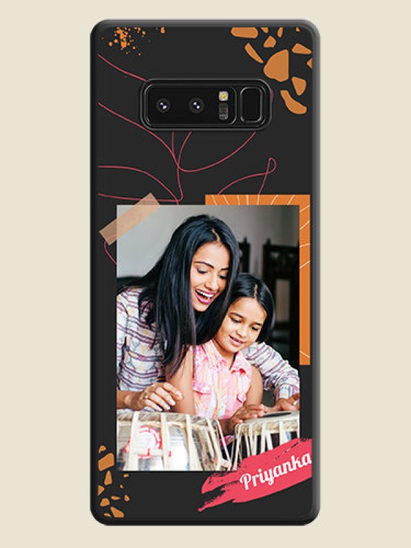 Custom Orange Photo Frame on Space Black Custom Soft Matte Phone Back Cover - Galaxy Note 8