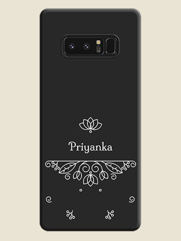 Custom Lotus Garden Custom Text On Space Black Personalized Soft Matte Phone Covers -Samsung Galaxy Note 8