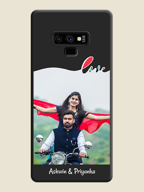 Custom Fall in Love Pattern with Picture on Photo on Space Black Soft Matte Mobile Case - Galaxy Note 9