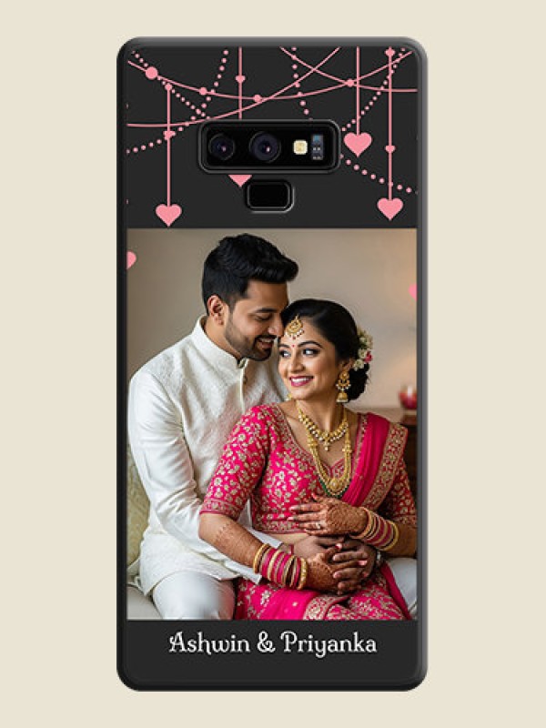 Custom Pink Love Hangings with Text on Space Black Custom Soft Matte Back Cover - Galaxy Note 9