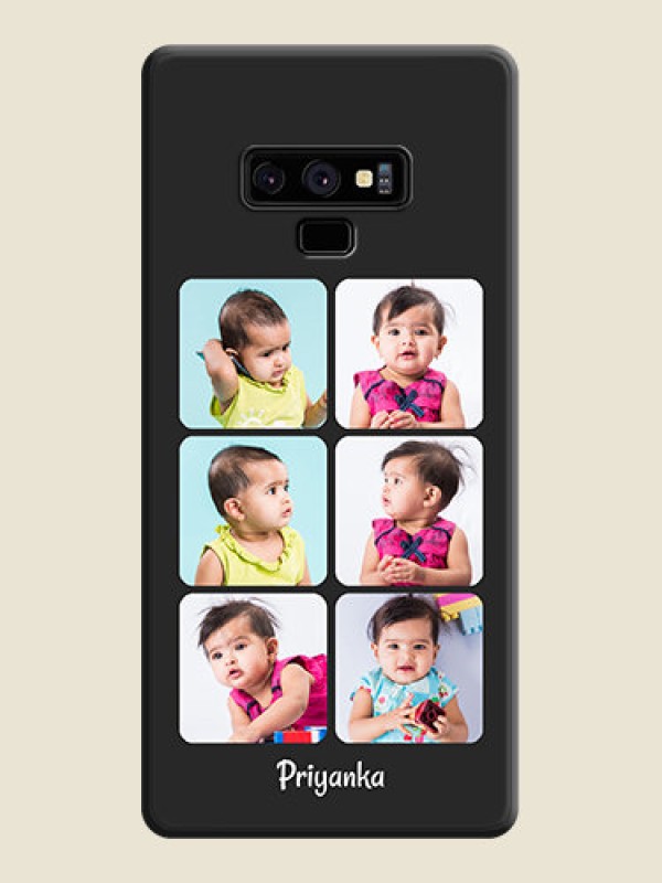 Custom Floral Art with 6 Image Holder on Photo on Space Black Soft Matte Mobile Case - Galaxy Note 9