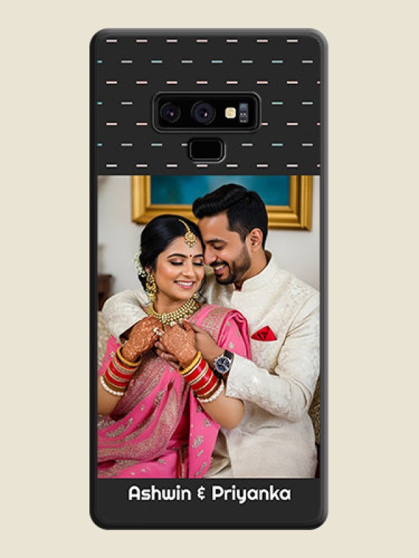 Custom Line Pattern Design with Text on Space Black Custom Soft Matte Phone Back Cover - Galaxy Note 9