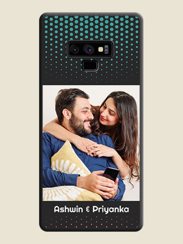 Custom Faded Dots with Grunge Photo Frame and Text on Space Black Custom Soft Matte Phone Cases - Galaxy Note 9