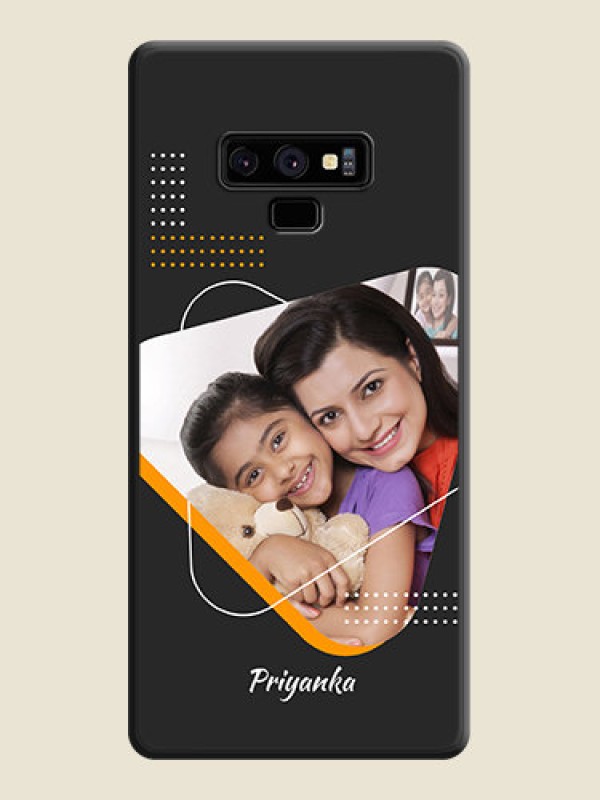 Custom Yellow Triangle on Photo on Space Black Soft Matte Phone Cover - Galaxy Note 9