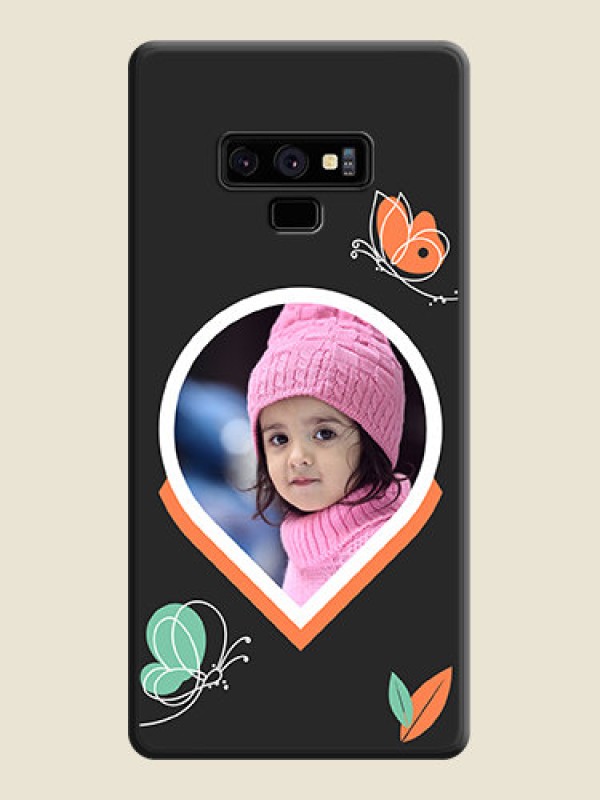 Custom Upload Pic With Simple Butterly Design On Space Black Personalized Soft Matte Phone Covers -Samsung Galaxy Note 9
