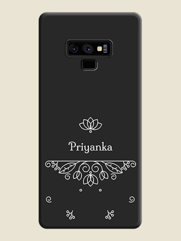 Custom Lotus Garden Custom Text On Space Black Personalized Soft Matte Phone Covers -Samsung Galaxy Note 9