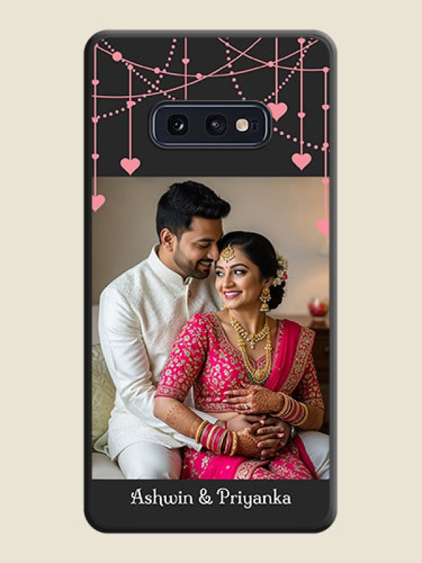 Custom Pink Love Hangings with Text on Space Black Custom Soft Matte Back Cover - Galaxy S10E