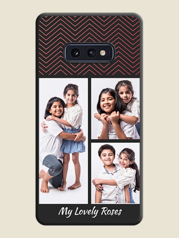 Custom Wave Pattern with 3 Image Holder on Space Black Custom Soft Matte Back Cover - Galaxy S10E