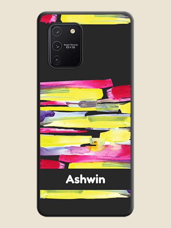 Custom Brush Coloured on Space Black Personalized Soft Matte Phone Covers - Galaxy S10 Lite