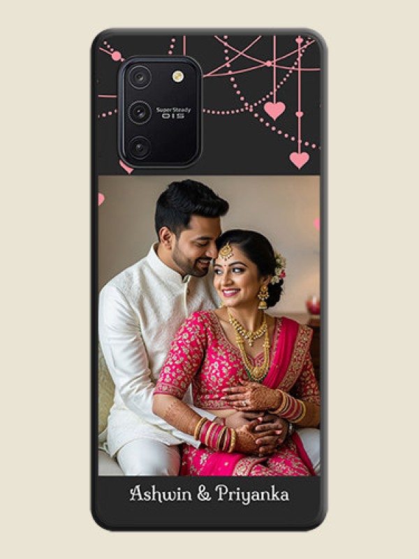 Custom Pink Love Hangings with Text on Space Black Custom Soft Matte Back Cover - Galaxy S10 Lite