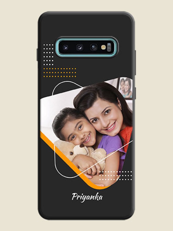 Custom Yellow Triangle - Photo on Space Black Soft Matte Phone Cover - Galaxy S10 Plus