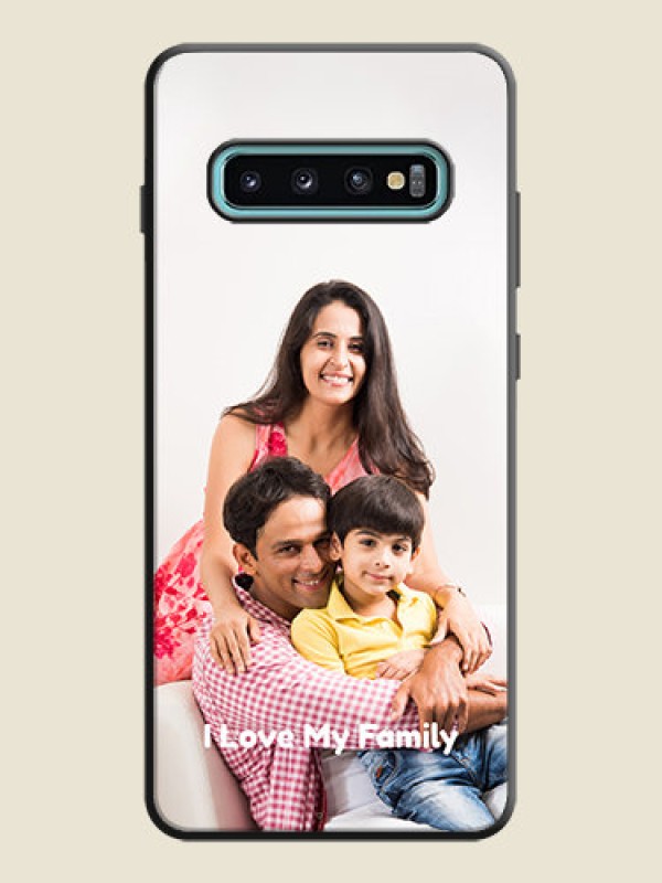 Custom Full Single Pic Upload With Text On Space Black Personalized Soft Matte Phone Covers -Samsung Galaxy S10 Plus