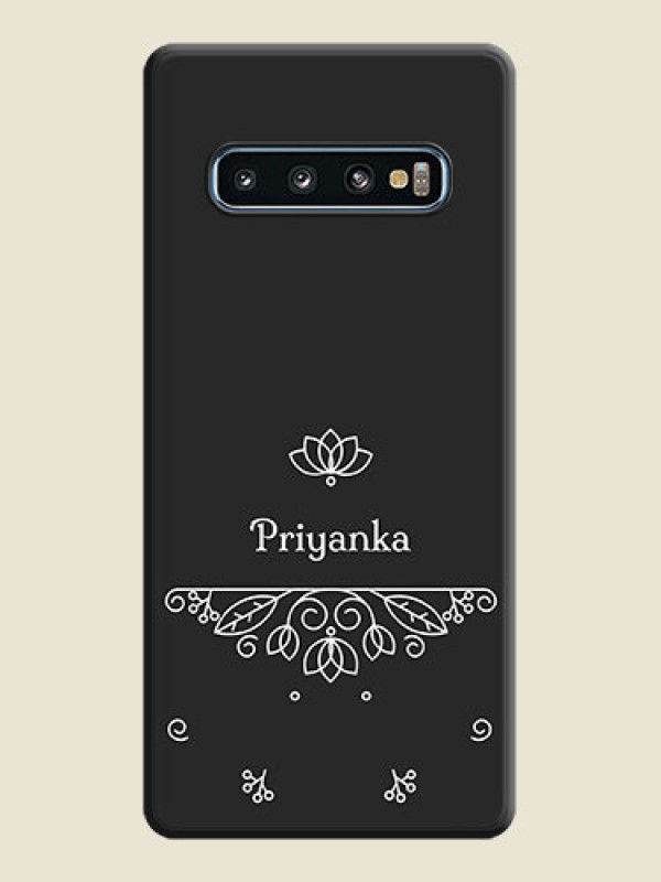 Custom Lotus Garden Custom Text On Space Black Personalized Soft Matte Phone Covers -Samsung Galaxy S10