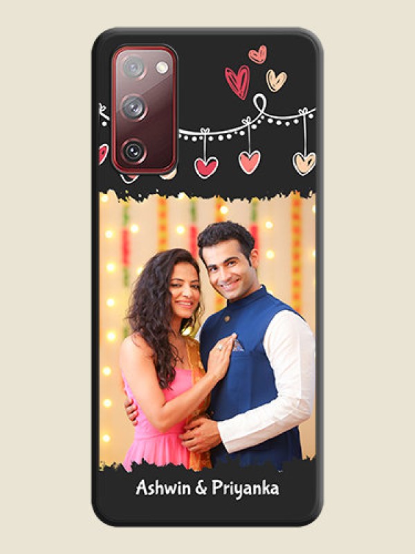 Custom Pink Love Hangings with Name on Space Black Custom Soft Matte Phone Cases - Galaxy S20 FE 5G