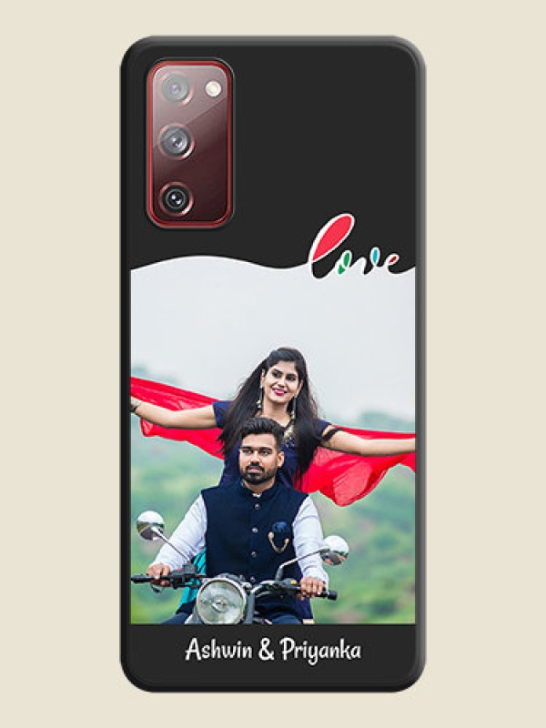 Custom Fall in Love Pattern with Picture on Photo on Space Black Soft Matte Mobile Case - Galaxy S20 FE 5G