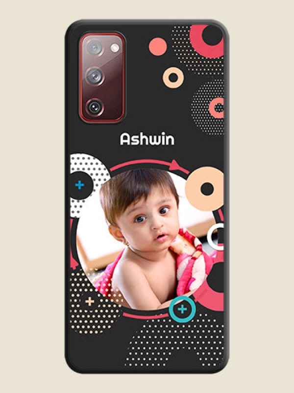 Custom Multicoloured Round Image on Personalised Space Black Soft Matte Cases - Galaxy S20 FE 5G