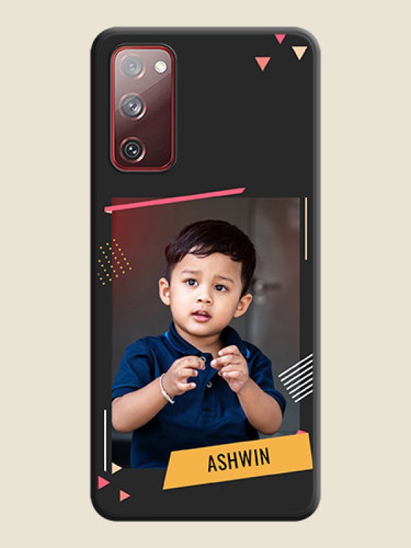 Custom Photo Frame with Triangle Small Dots on Photo on Space Black Soft Matte Back Cover - Galaxy S20 FE 5G
