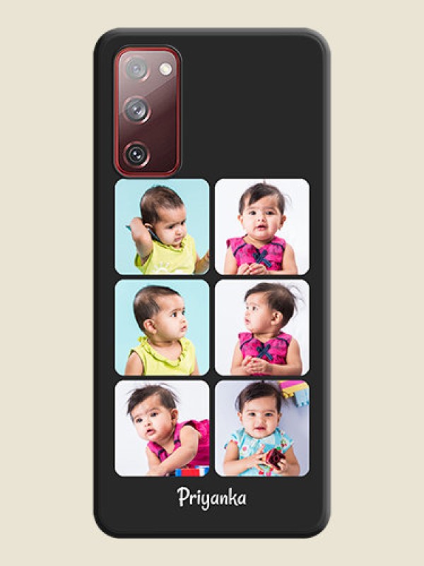 Custom Floral Art with 6 Image Holder on Photo on Space Black Soft Matte Mobile Case - Galaxy S20 FE 5G