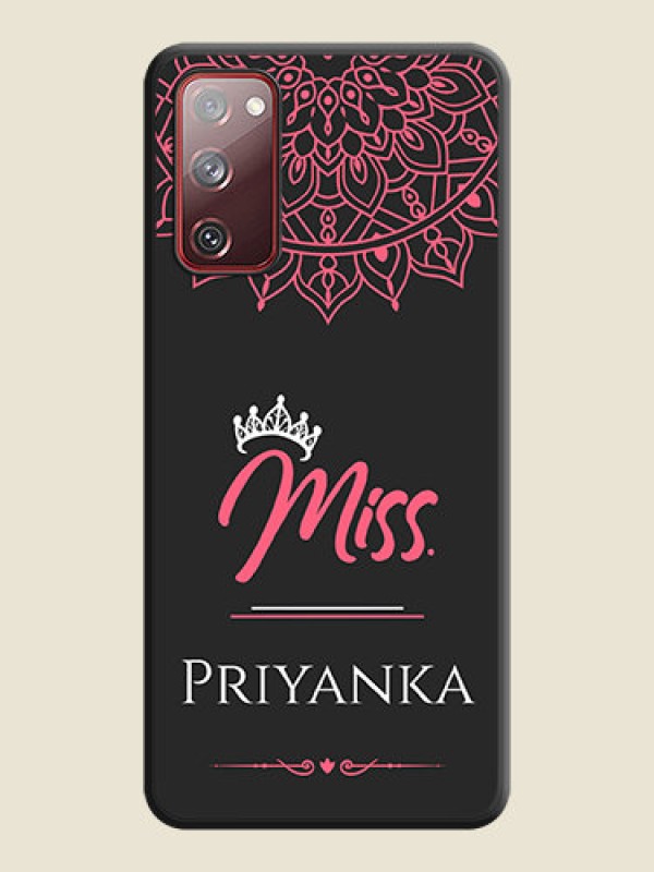Custom Mrs Name with Floral Design on Space Black Personalized Soft Matte Phone Covers - Galaxy S20 FE 5G