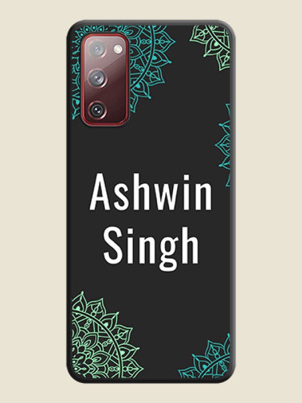 Custom Your Name with Floral Design on Space Black Custom Soft Matte Back Cover - Galaxy S20 FE 5G