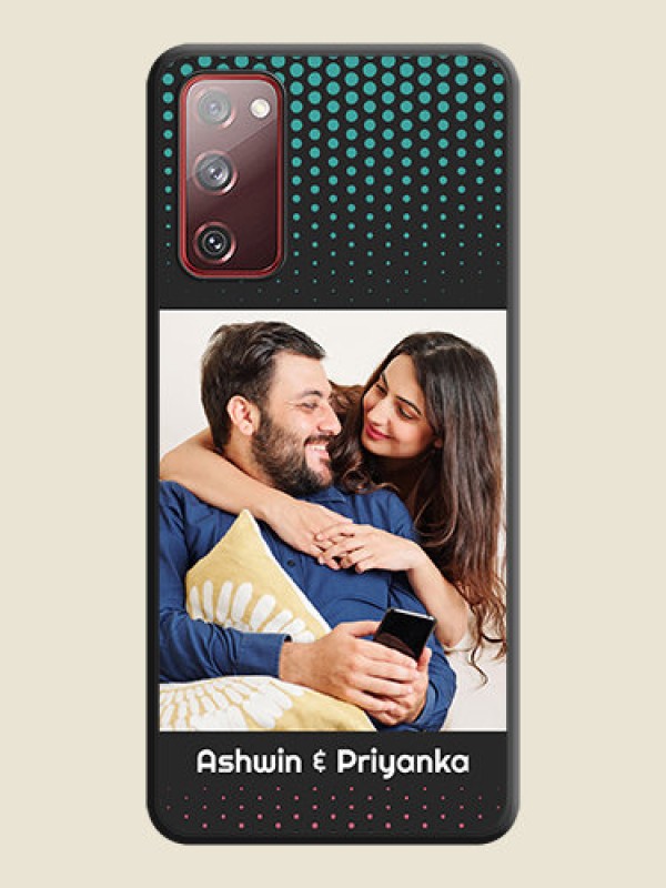 Custom Faded Dots with Grunge Photo Frame and Text on Space Black Custom Soft Matte Phone Cases - Galaxy S20 FE 5G