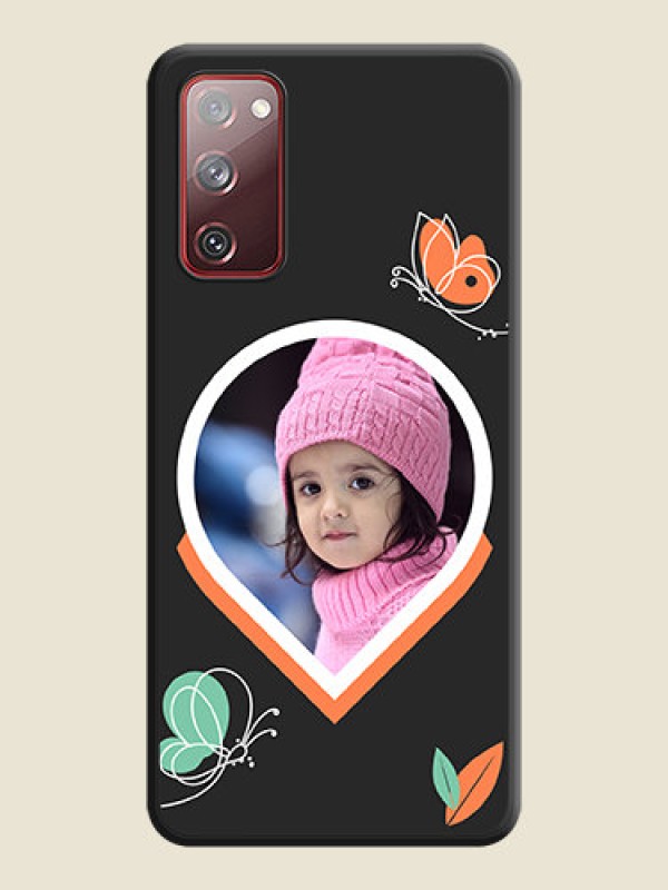 Custom Upload Pic With Simple Butterly Design On Space Black Personalized Soft Matte Phone Covers -Samsung Galaxy S20 Fe 5G