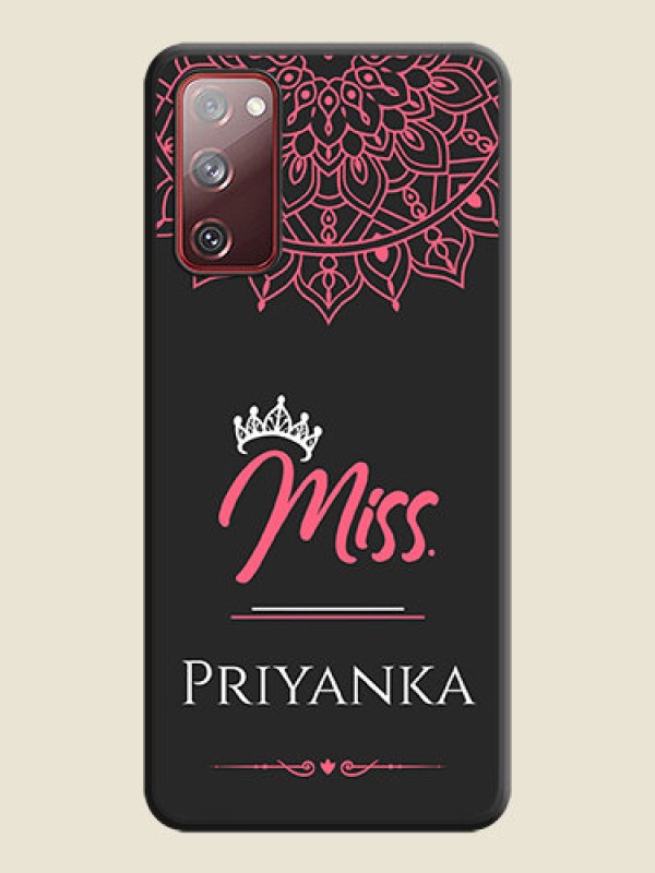 Custom Mrs Name with Floral Design on Space Black Personalized Soft Matte Phone Covers - Galaxy S20 FE