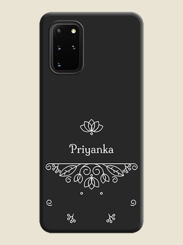 Custom Lotus Garden Custom Text On Space Black Personalized Soft Matte Phone Covers -Samsung Galaxy S20 Plus