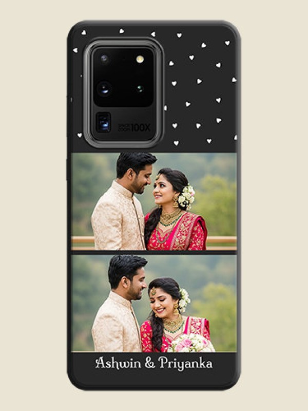 Custom Miniature Love Symbols with Name on Space Black Custom Soft Matte Back Cover - Galaxy S20 Ultra