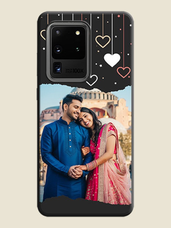 Custom Love Hangings with Splash Wave Picture on Space Black Custom Soft Matte Phone Back Cover - Galaxy S20 Ultra