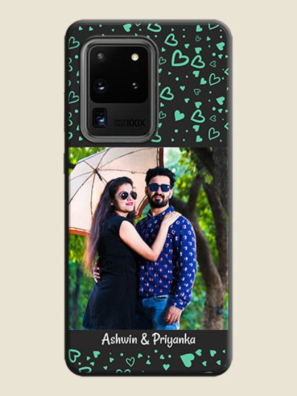 Custom Sea Green Indefinite Love Pattern - Photo on Space Black Soft Matte Mobile Cover - Galaxy S20 Ultra