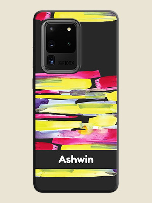 Custom Brush Coloured on Space Black Personalized Soft Matte Phone Covers - Galaxy S20 Ultra