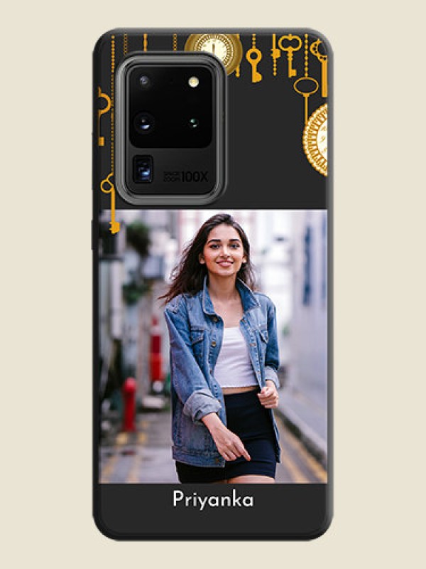 Custom Decorative Design with Text on Space Black Custom Soft Matte Back Cover - Galaxy S20 Ultra