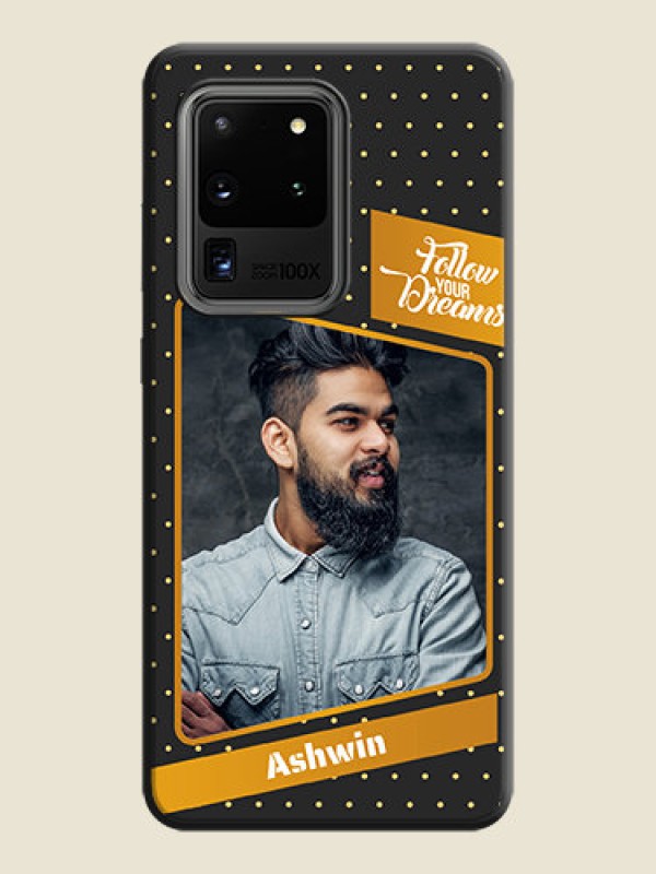 Custom Follow Your Dreams with White Dots on Space Black Custom Soft Matte Phone Cases - Galaxy S20 Ultra